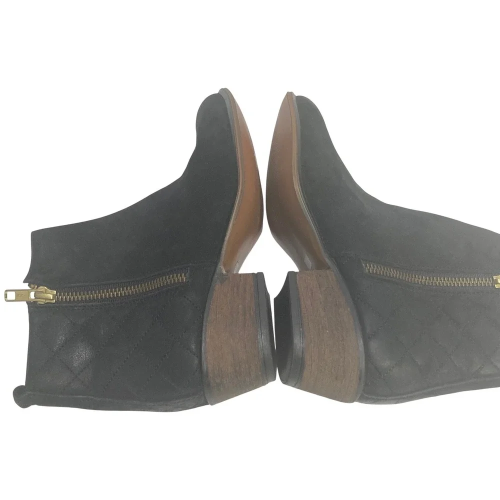 Steve Madden NYRVANA Black Leather Quilted Ankle Booties Mens 5.5 Side Zip